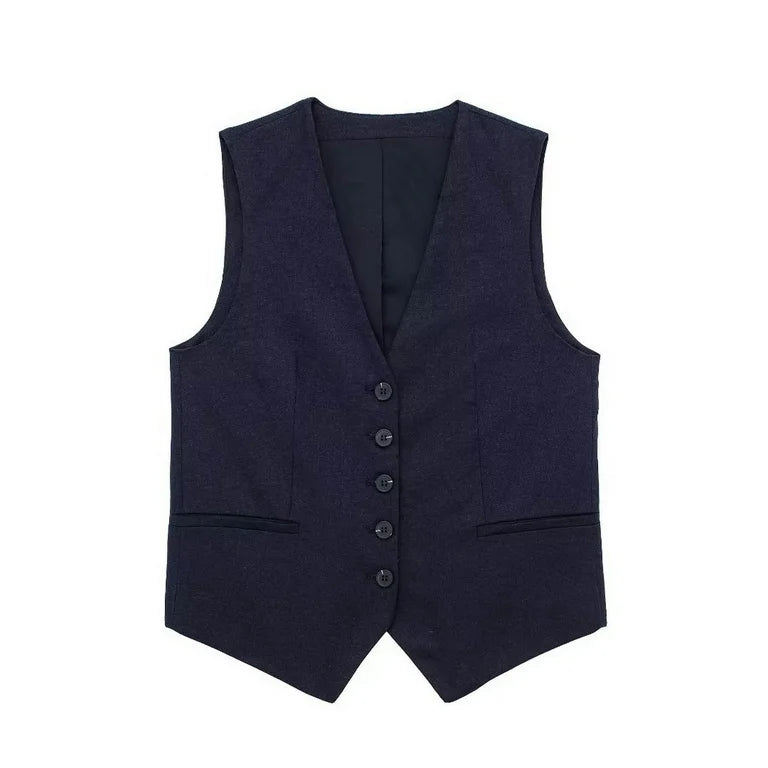 SHORT VEST WITH BESOM POCKETS